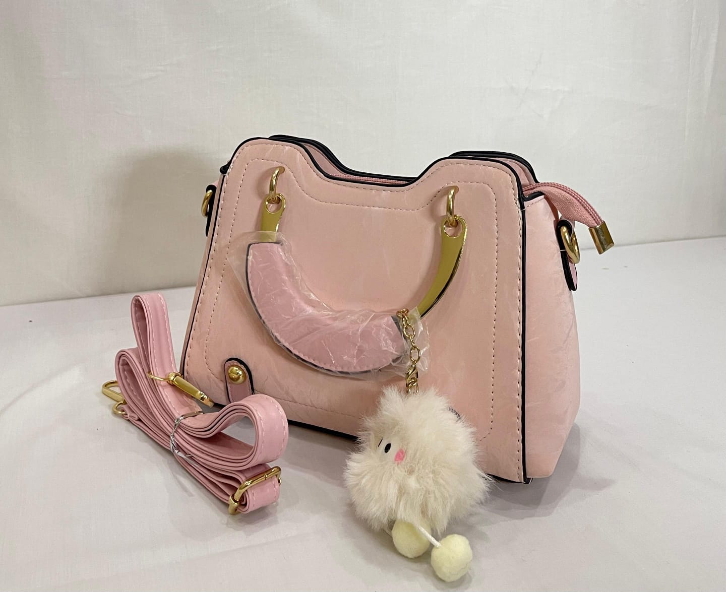 Pink Satchel Leather Handbag for Women