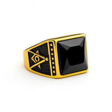 The Black Obsidian Ring (gold) Men