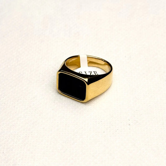 The Midnight rectangular Signet Ring For Men