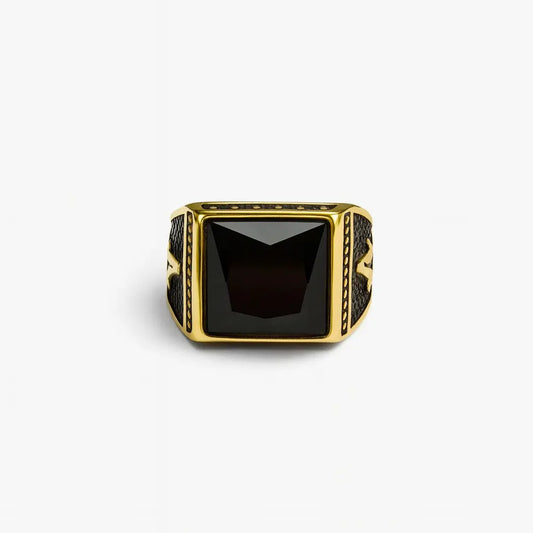 The Black Obsidian Ring (gold) Men