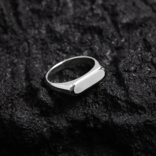 Urban Crown Stainless Steel Ring White Stone