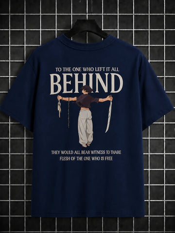 Behind Freedom Oversized Anime Graphic T-Shirt