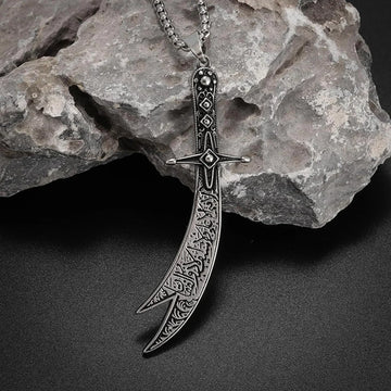 Silver Sword Pendant Necklace for Men
