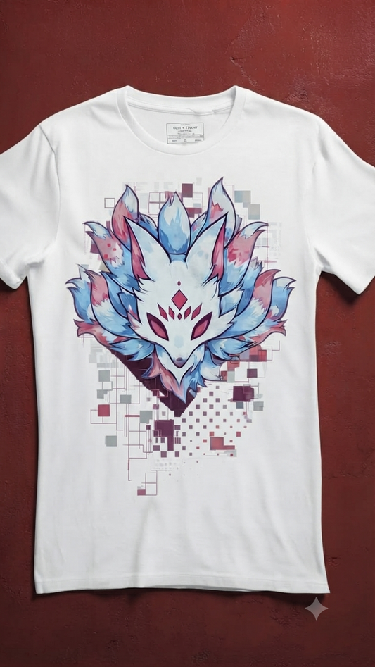 Luxxivo Fashion Spectral Kitsun Graphic Tee