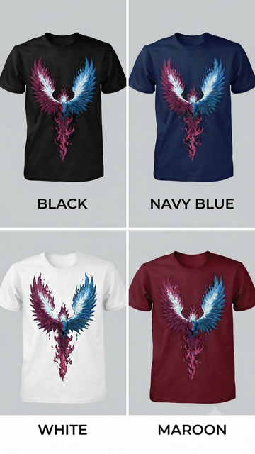 Luxxivo Fashion  Dual Tone Phoenix Rising Tee