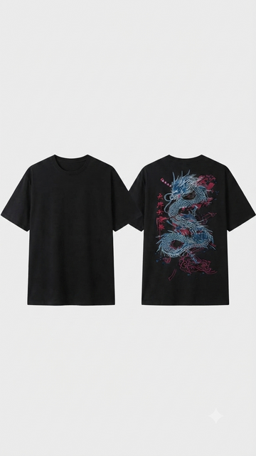 Luxxivo Fashion Celestial Dragon Streetwear Tee