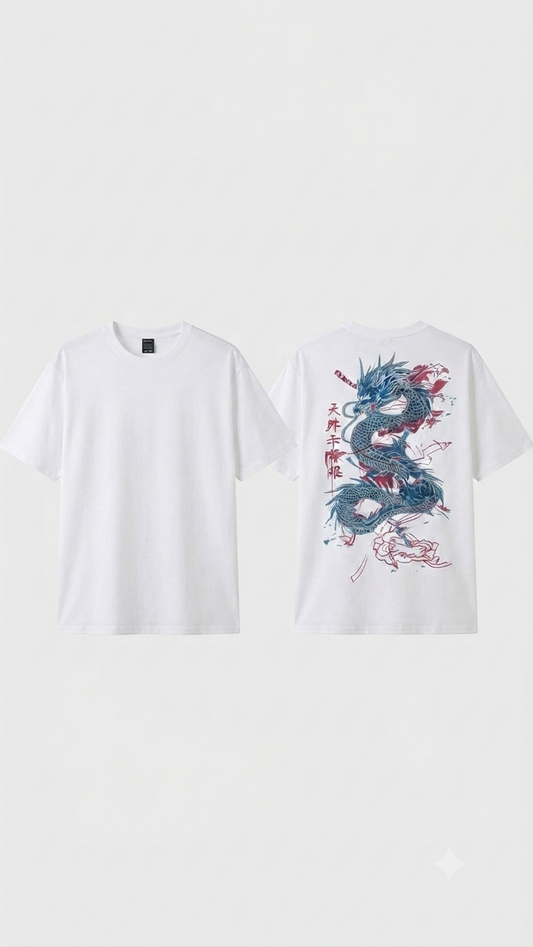 Luxxivo Fashion Celestial Dragon Streetwear Tee