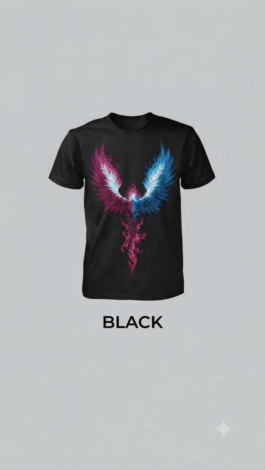 Luxxivo Fashion  Dual Tone Phoenix Rising Tee