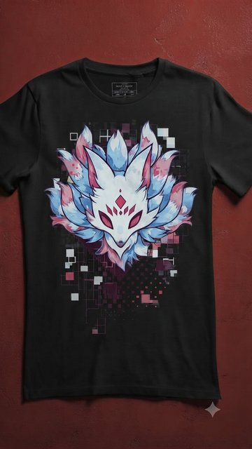 Luxxivo Fashion Spectral Kitsun Graphic Tee