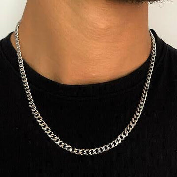 3MM CURB CHAIN (SILVER) Men