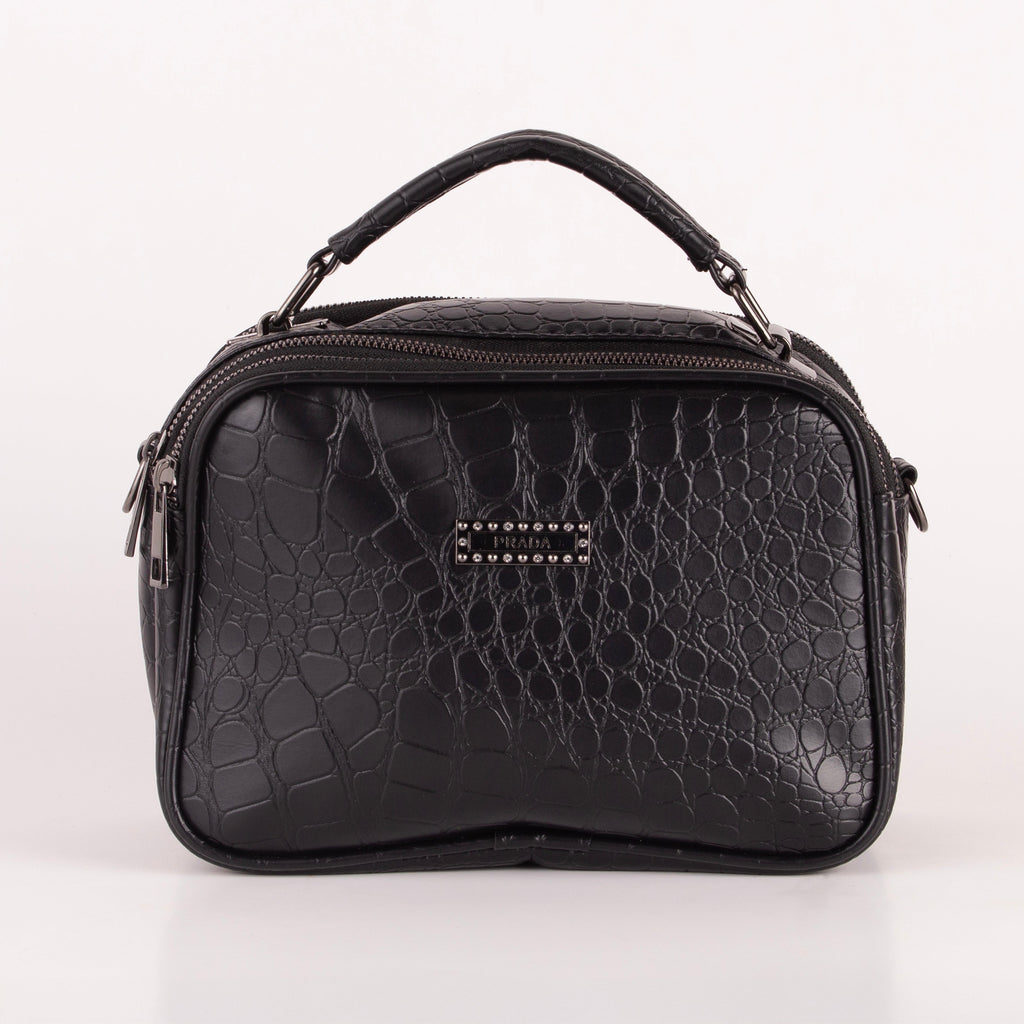 Croco Trizip Crossbody Bag