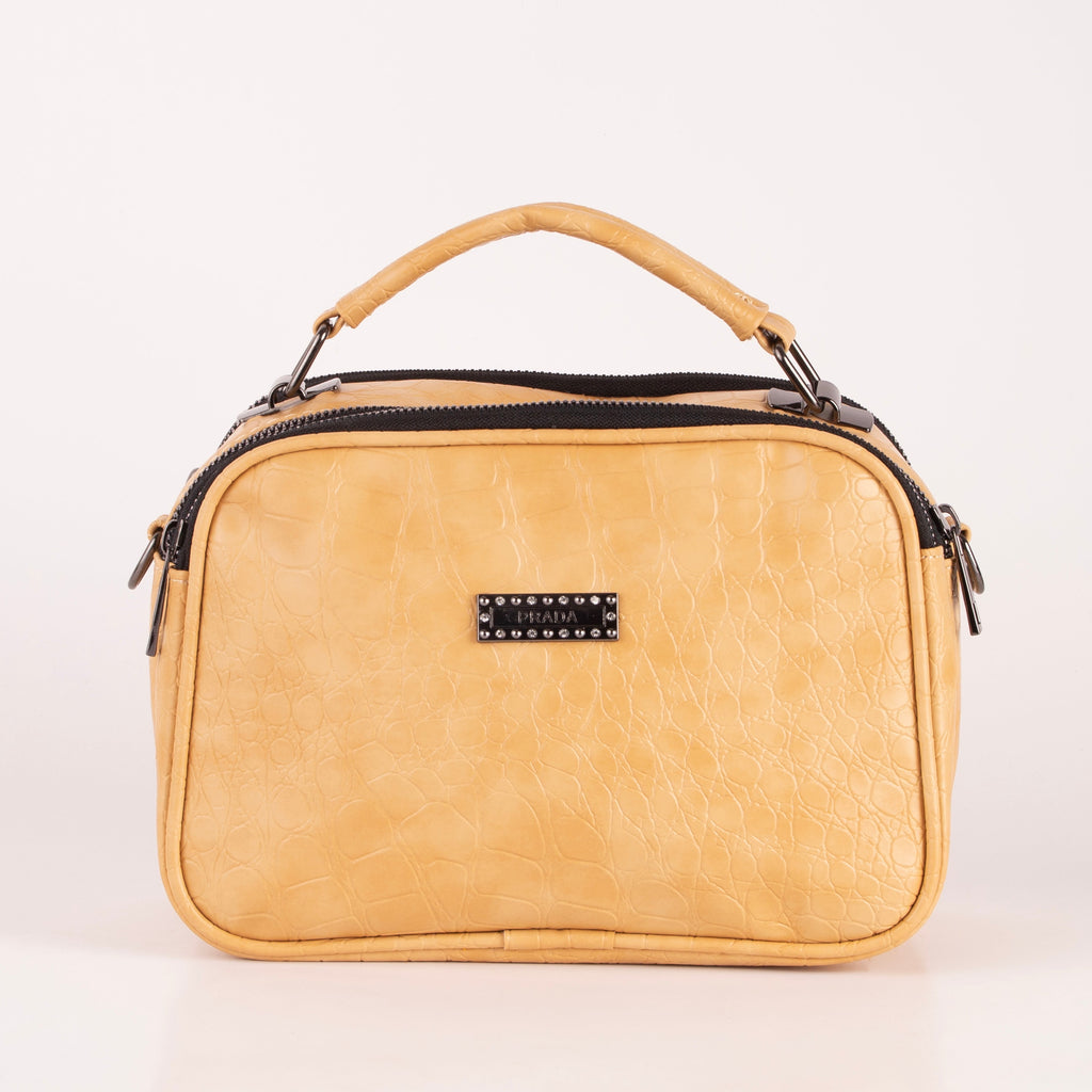 Croco Trizip Crossbody Bag
