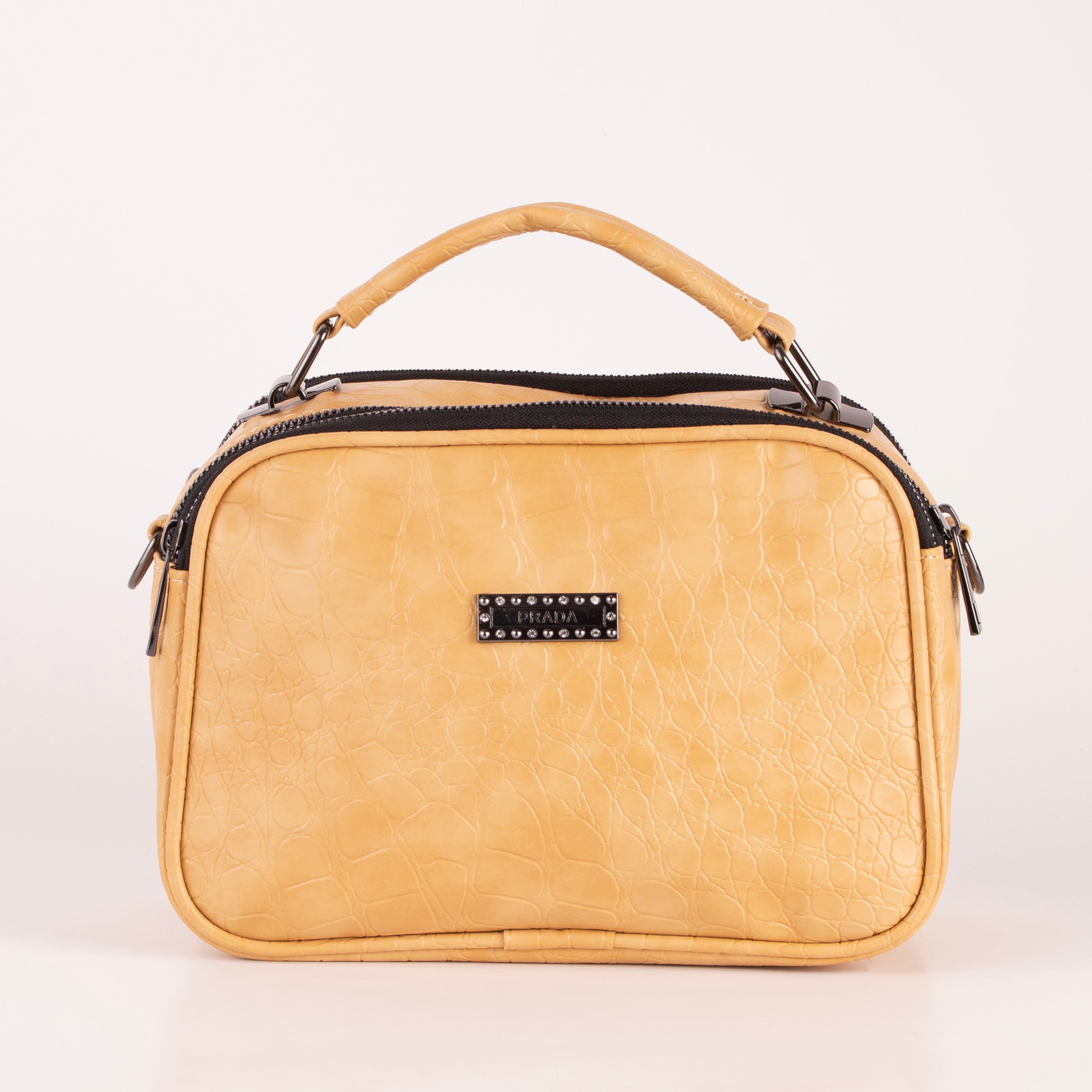 Croco Trizip Crossbody Bag