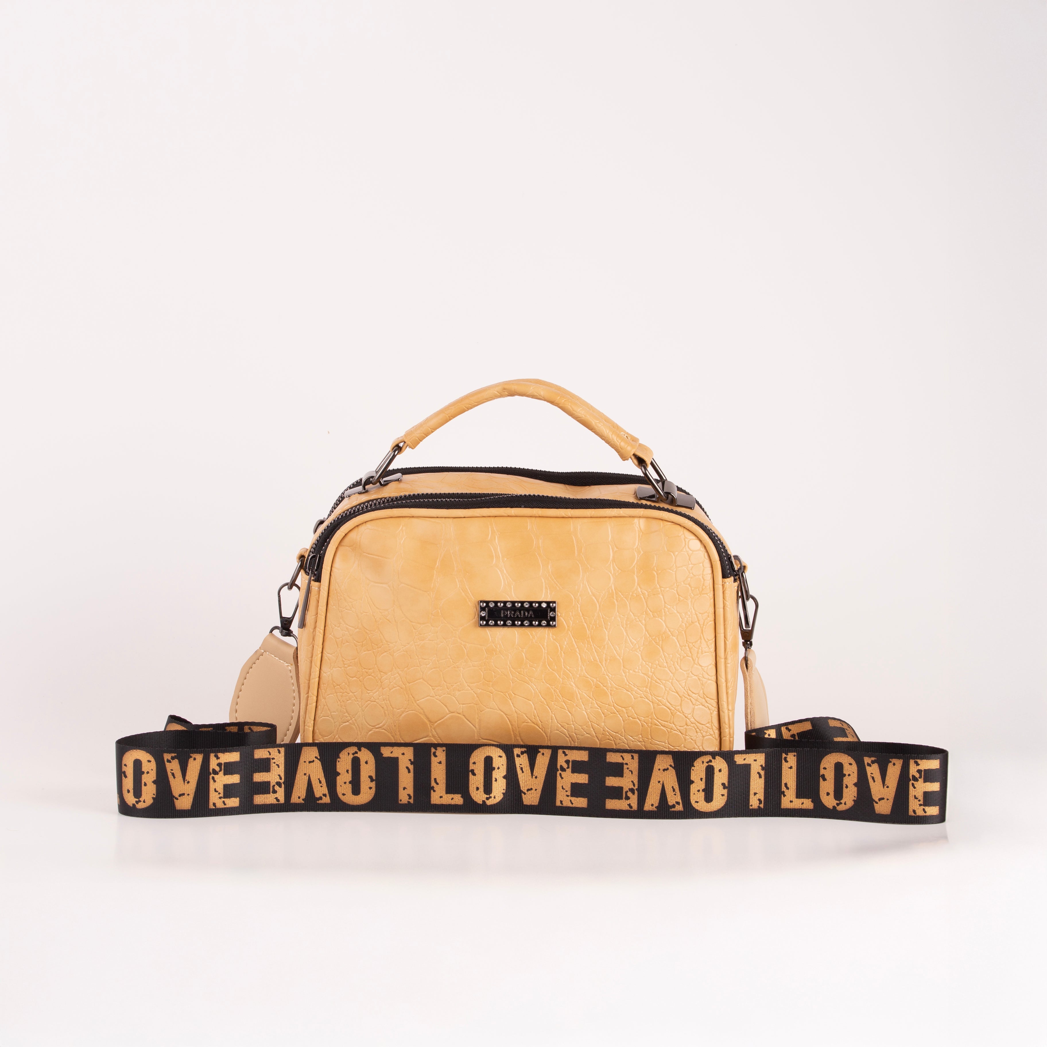 Croco Trizip Crossbody Bag