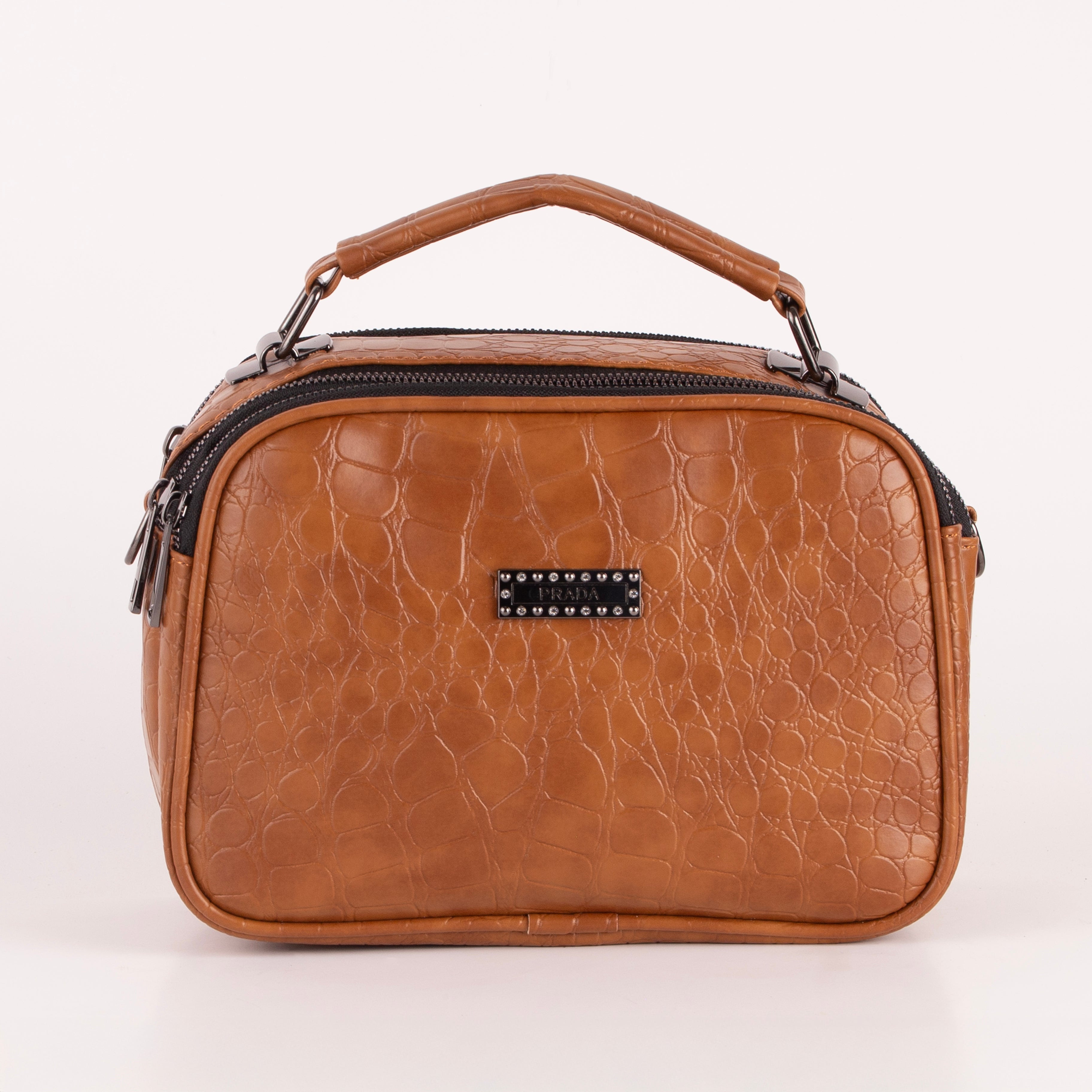 Croco Trizip Crossbody Bag