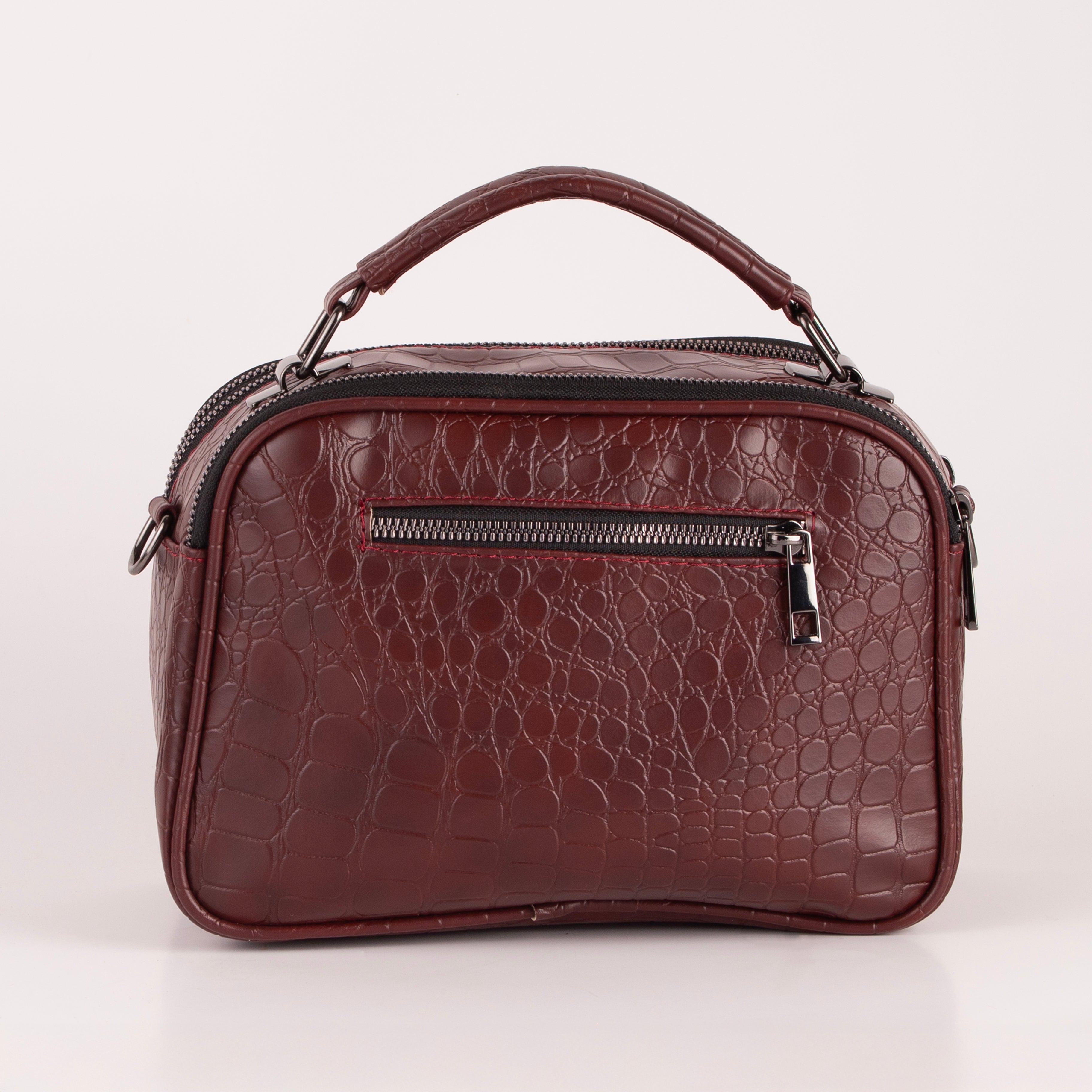 Croco Trizip Crossbody Bag