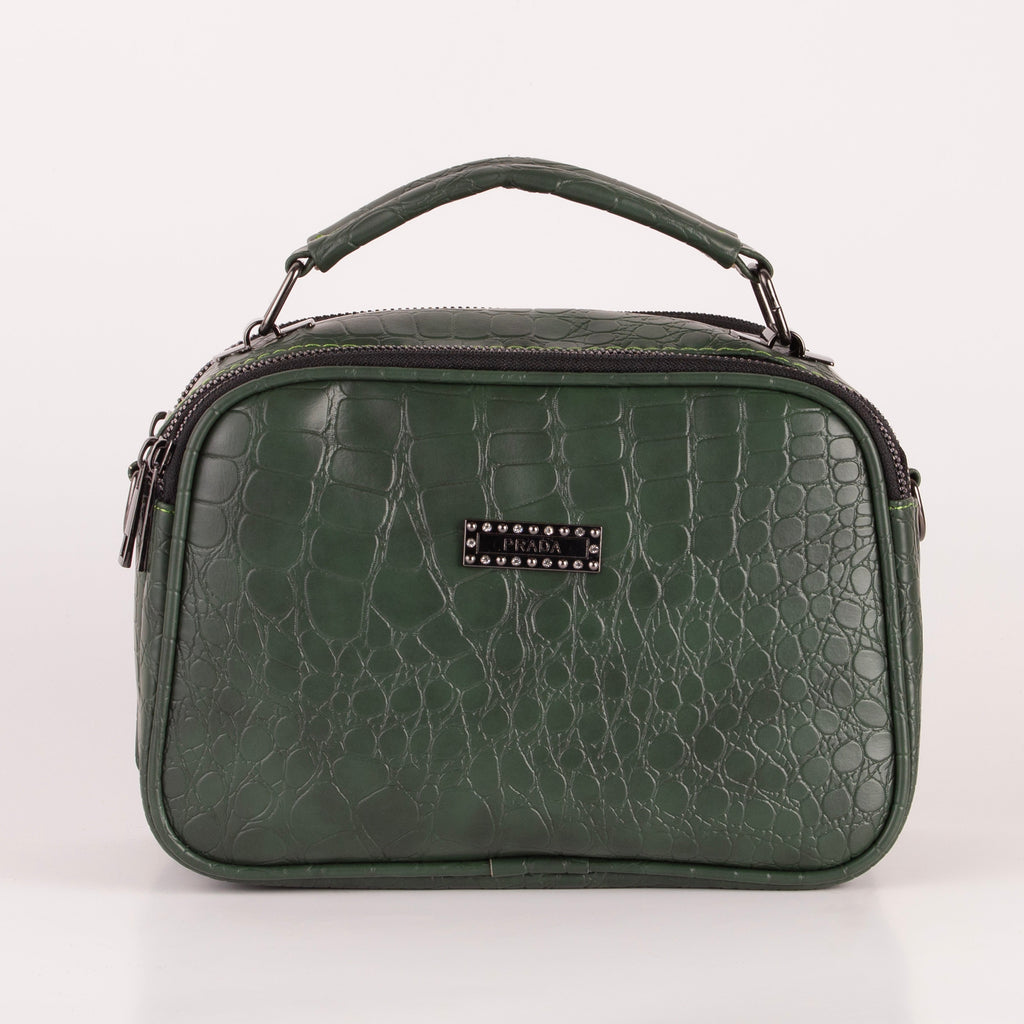 Croco Trizip Crossbody Bag