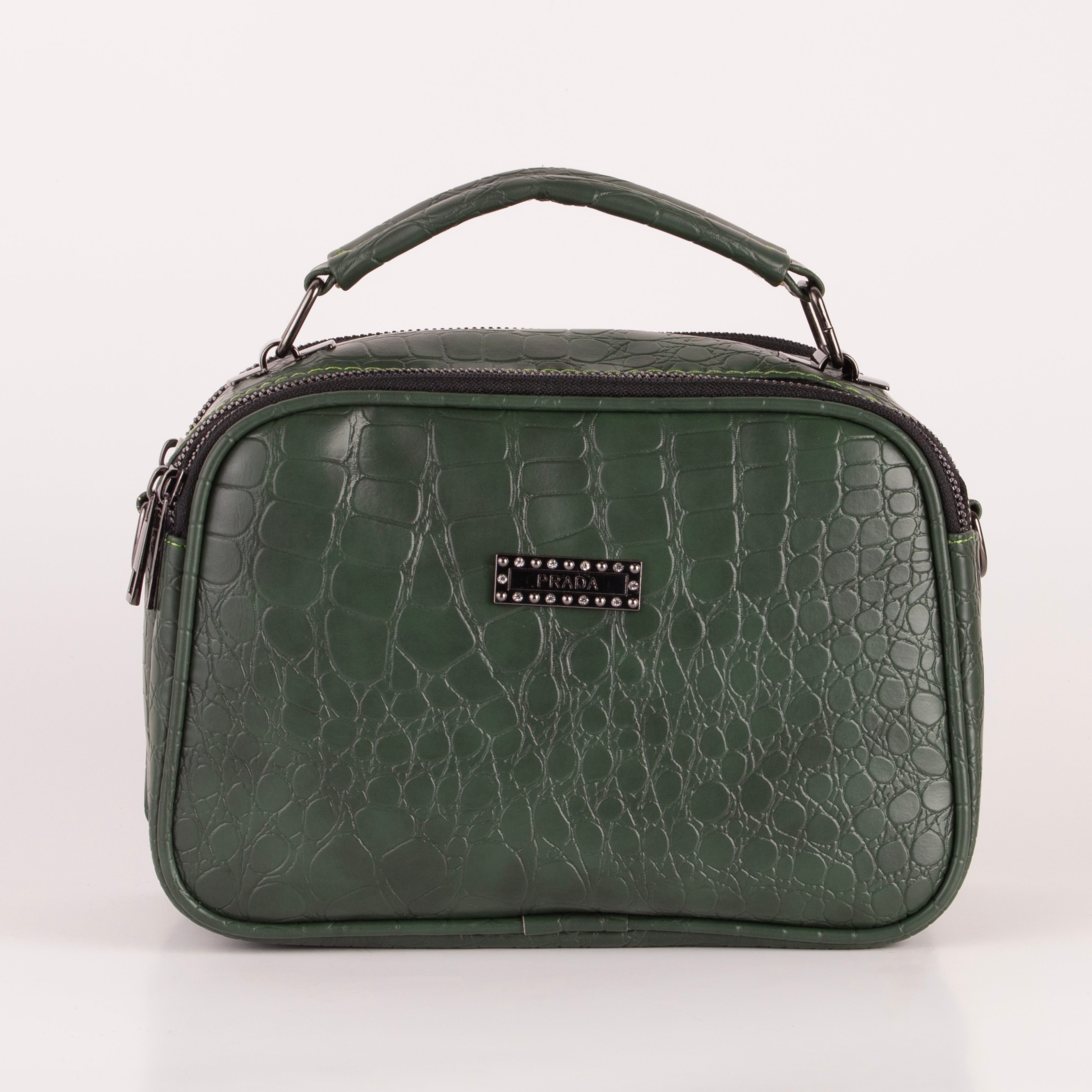 Croco Trizip Crossbody Bag