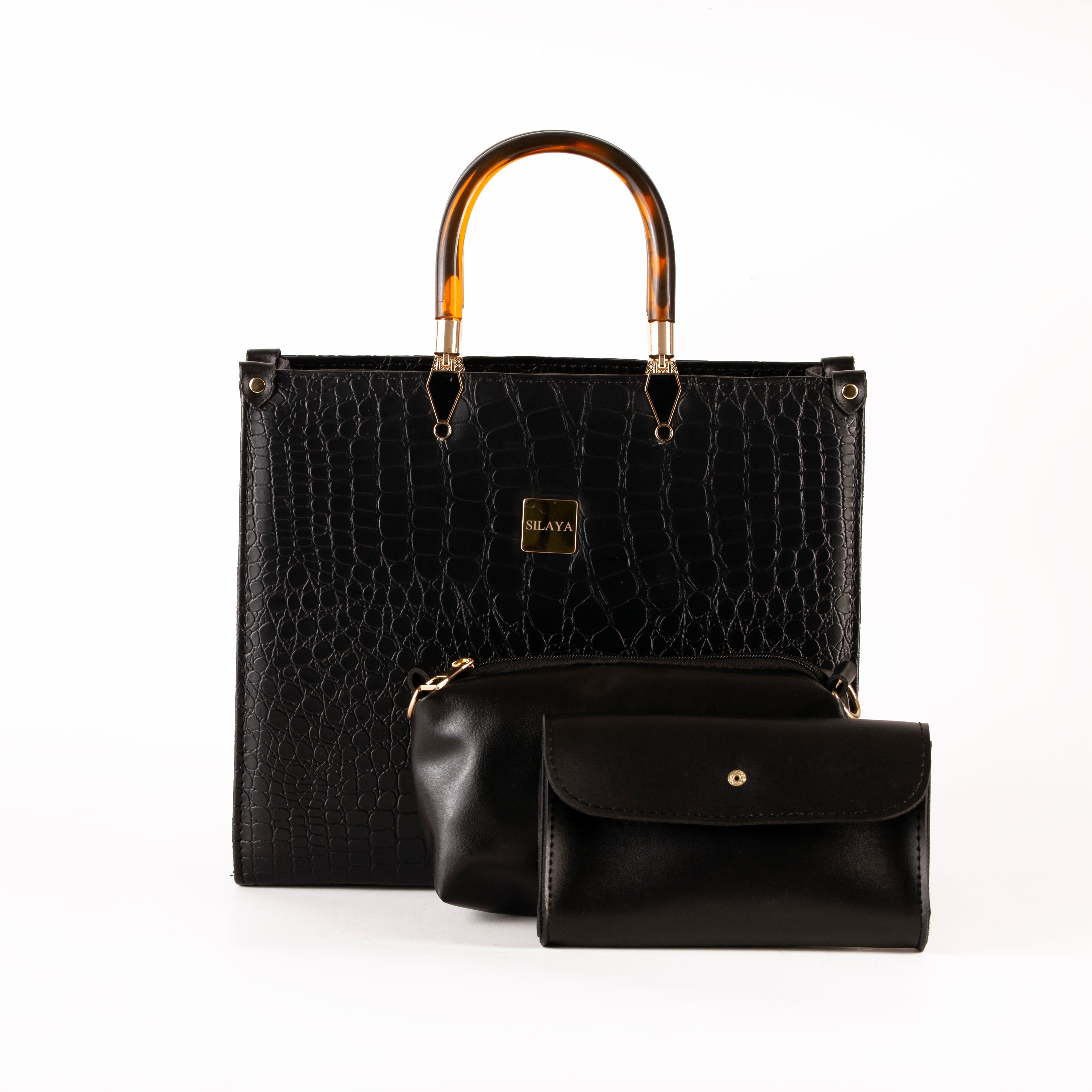 Crocello Black Tote Bag ( 3 PCS SET )