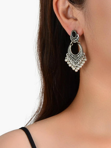 SHEIN Round Ball Tassel Drop Earrings