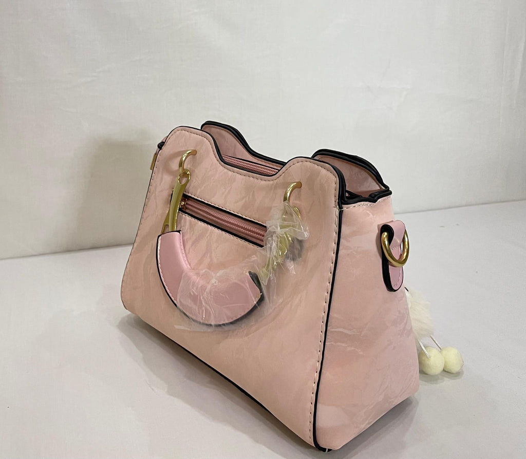 Pink Satchel Leather Handbag for Women