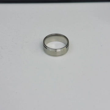 Silver titanium edge Ring Men