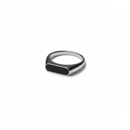 Moonlight Silver Signet Ring Men