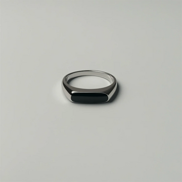 Moonlight Silver Signet Ring Men